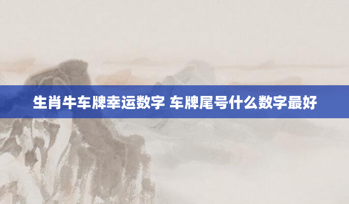 生肖牛车牌幸运数字 车牌尾号什么数字最好