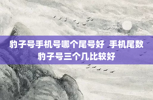 豹子号手机号哪个尾号好  手机尾数豹子号三个几比较好