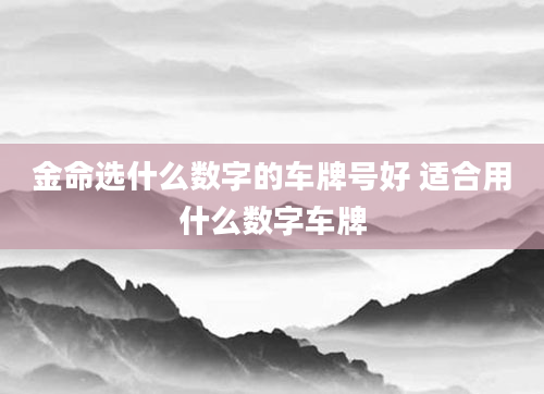 金命选什么数字的车牌号好 适合用什么数字车牌