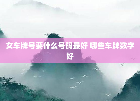 女车牌号要什么号码最好 哪些车牌数字好