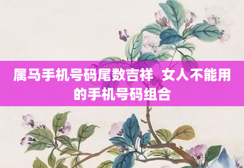 属马手机号码尾数吉祥  女人不能用的手机号码组合