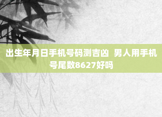 出生年月日手机号码测吉凶  男人用手机号尾数8627好吗
