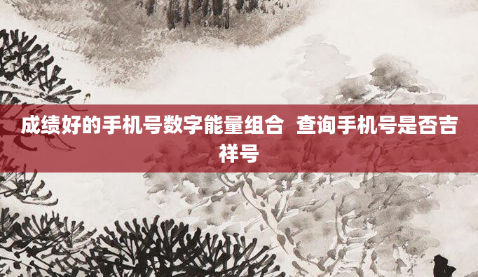 成绩好的手机号数字能量组合  查询手机号是否吉祥号
