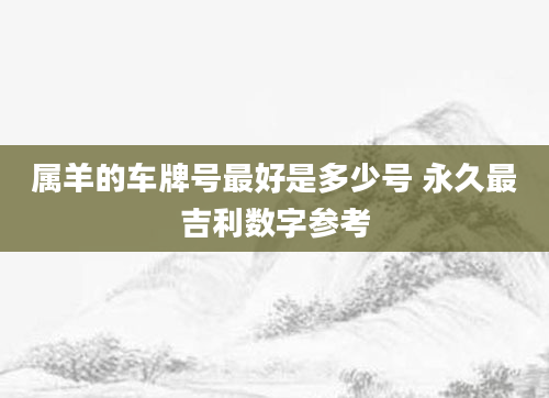 属羊的车牌号最好是多少号 永久最吉利数字参考