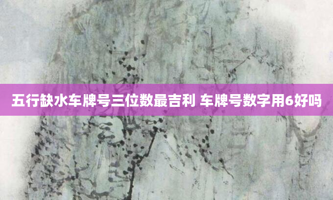 五行缺水车牌号三位数最吉利 车牌号数字用6好吗