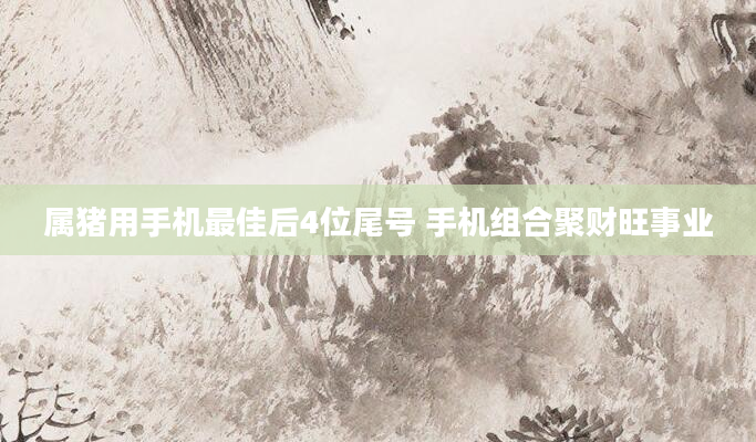 属猪用手机最佳后4位尾号 手机组合聚财旺事业