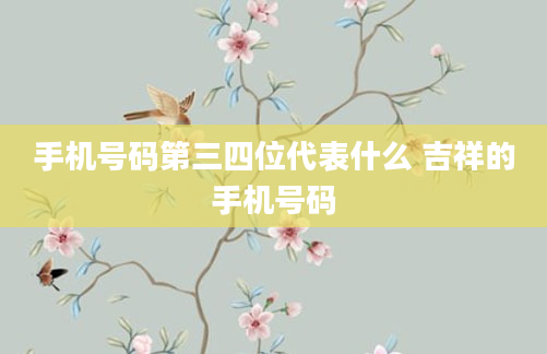 手机号码第三四位代表什么 吉祥的手机号码