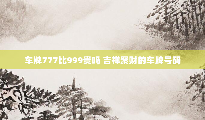 车牌777比999贵吗 吉祥聚财的车牌号码