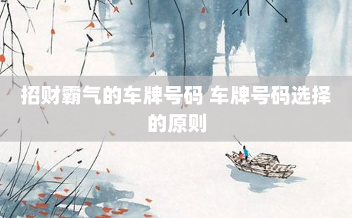 招财霸气的车牌号码 车牌号码选择的原则