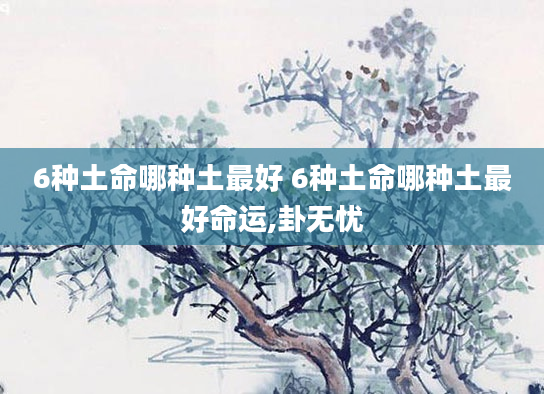 6种土命哪种土最好 6种土命哪种土最好命运,卦无忧