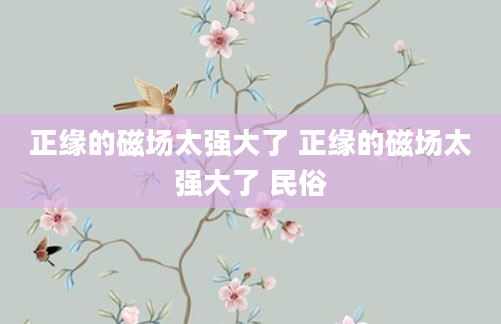 正缘的磁场太强大了 正缘的磁场太强大了 民俗