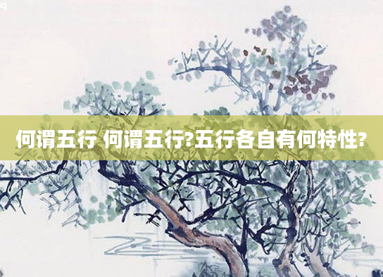 何谓五行 何谓五行?五行各自有何特性?