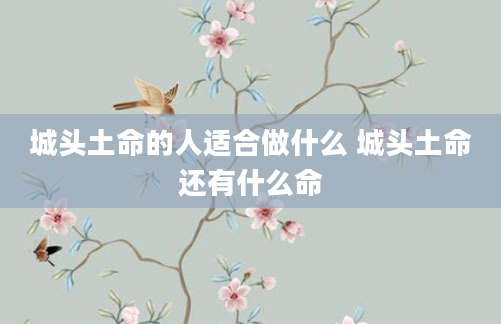 城头土命的人适合做什么 城头土命还有什么命