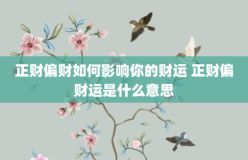 正财偏财如何影响你的财运 正财偏财运是什么意思
