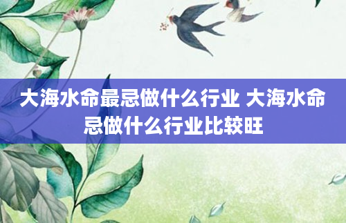 大海水命最忌做什么行业 大海水命忌做什么行业比较旺