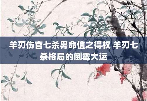 羊刃伤官七杀男命值之得权 羊刃七杀格局的倒霉大运