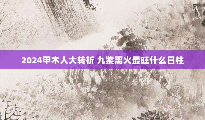 2024甲木人大转折 九紫离火最旺什么日柱