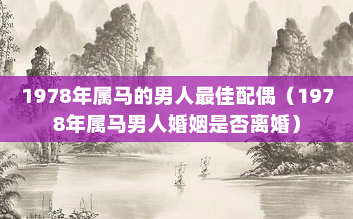1978年属马的男人最佳配偶(1978年属马男人婚姻是否离婚)