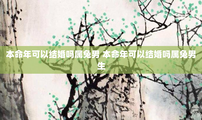 本命年可以结婚吗属兔男 本命年可以结婚吗属兔男生