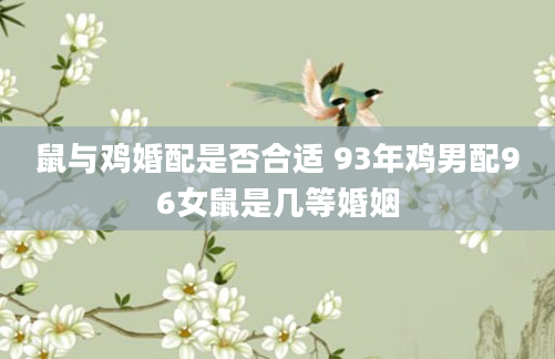 鼠与鸡婚配是否合适 93年鸡男配96女鼠是几等婚姻
