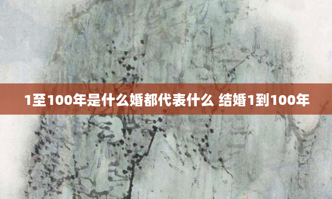1至100年是什么婚都代表什么 结婚1到100年