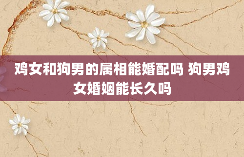 鸡女和狗男的属相能婚配吗 狗男鸡女婚姻能长久吗