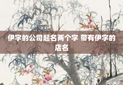 伊字的公司起名两个字 带有伊字的店名