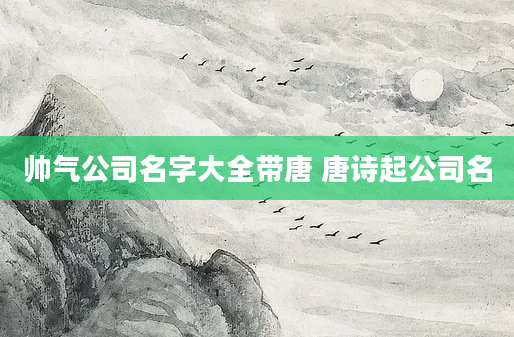 帅气公司名字大全带唐 唐诗起公司名