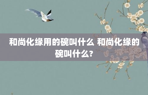 和尚化缘用的碗叫什么 和尚化缘的碗叫什么?