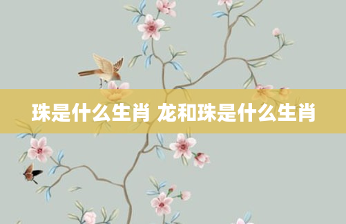 珠是什么生肖 龙和珠是什么生肖