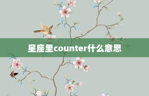 星座里counter什么意思