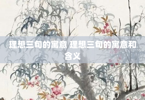 理想三旬的寓意 理想三旬的寓意和含义