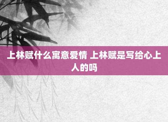 上林赋什么寓意爱情 上林赋是写给心上人的吗