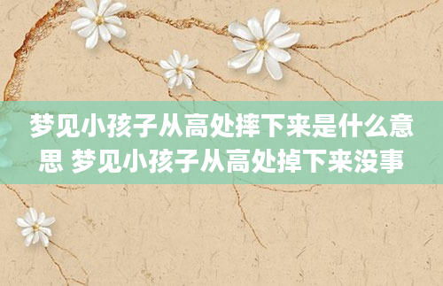 梦见小孩子从高处摔下来是什么意思 梦见小孩子从高处掉下来没事