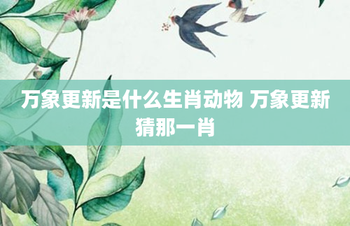 万象更新是什么生肖动物 万象更新猜那一肖