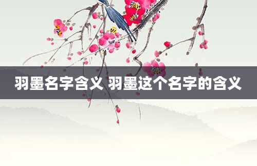 羽墨名字含义 羽墨这个名字的含义