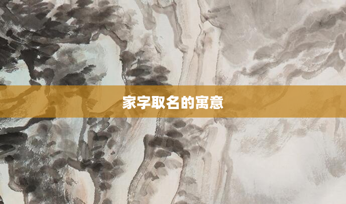 家字取名的寓意