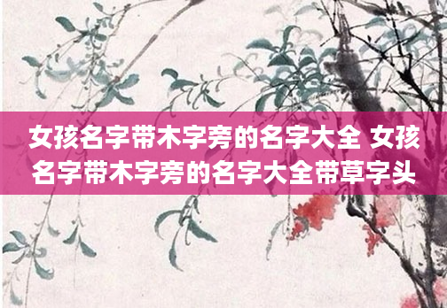 女孩名字带木字旁的名字大全 女孩名字带木字旁的名字大全带草字头