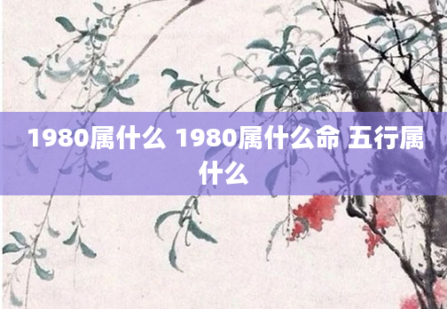 1980属什么 1980属什么命 五行属什么