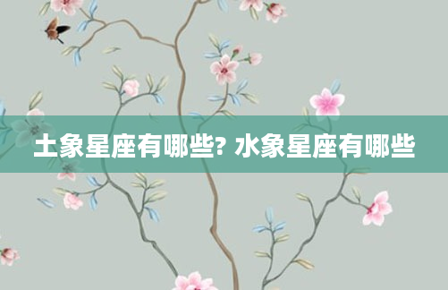 土象星座有哪些? 水象星座有哪些