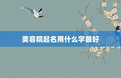 美容院起名用什么字最好
