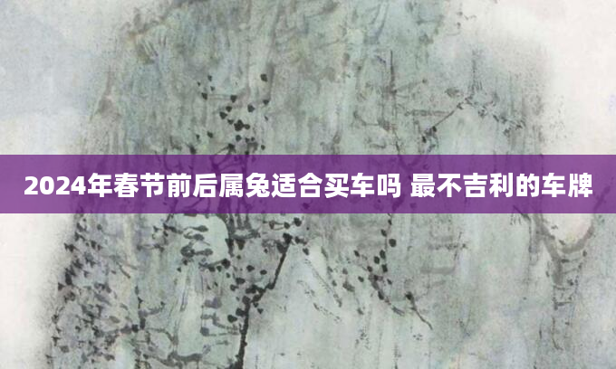 2024年春节前后属兔适合买车吗 最不吉利的车牌