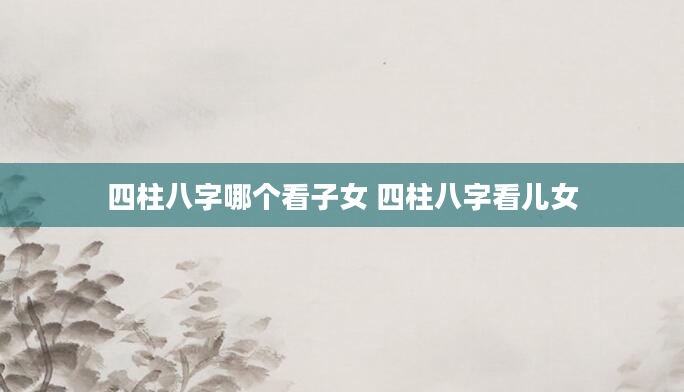 四柱八字哪个看子女 四柱八字看儿女