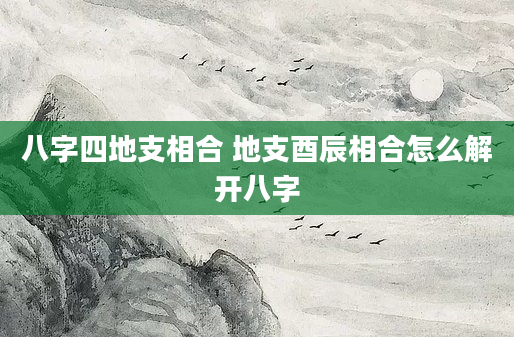 八字四地支相合 地支酉辰相合怎么解开八字