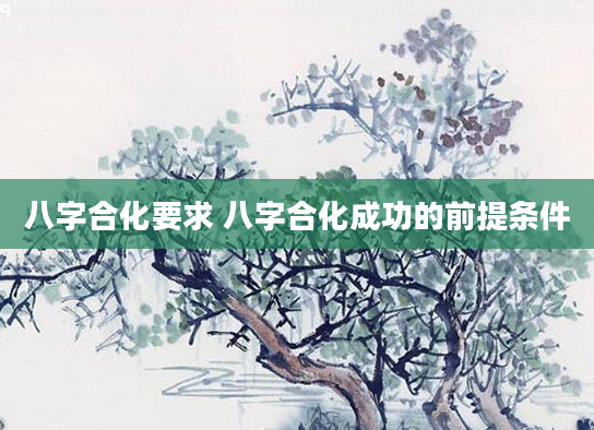 八字合化要求 八字合化成功的前提条件