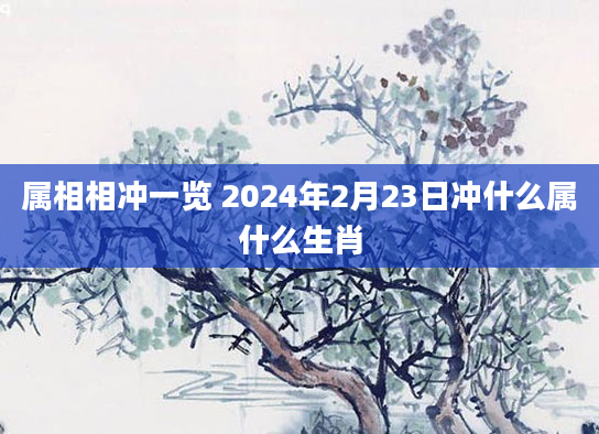 属相相冲一览 2024年2月23日冲什么属什么生肖