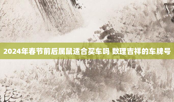 2024年春节前后属鼠适合买车吗 数理吉祥的车牌号