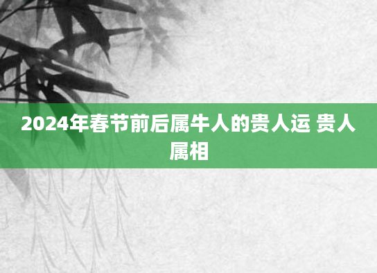 2024年春节前后属牛人的贵人运 贵人属相