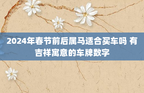 2024年春节前后属马适合买车吗 有吉祥寓意的车牌数字
