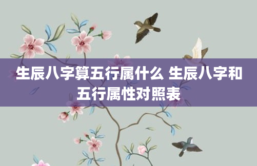 生辰八字算五行属什么 生辰八字和五行属性对照表